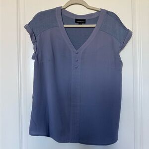 Pastel Blue V-Neck Blouse